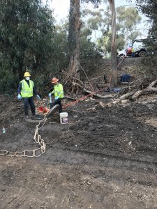 Crew working in Montecito during mudslide cleanup