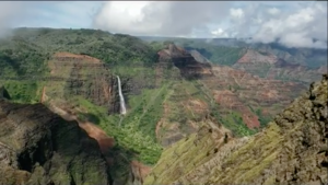 Landscape shot of cliffs in Kauai